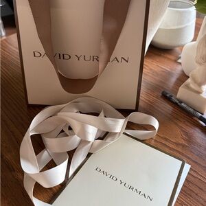 David Yurman Cream and Brown Gift Bag with Ribbon
